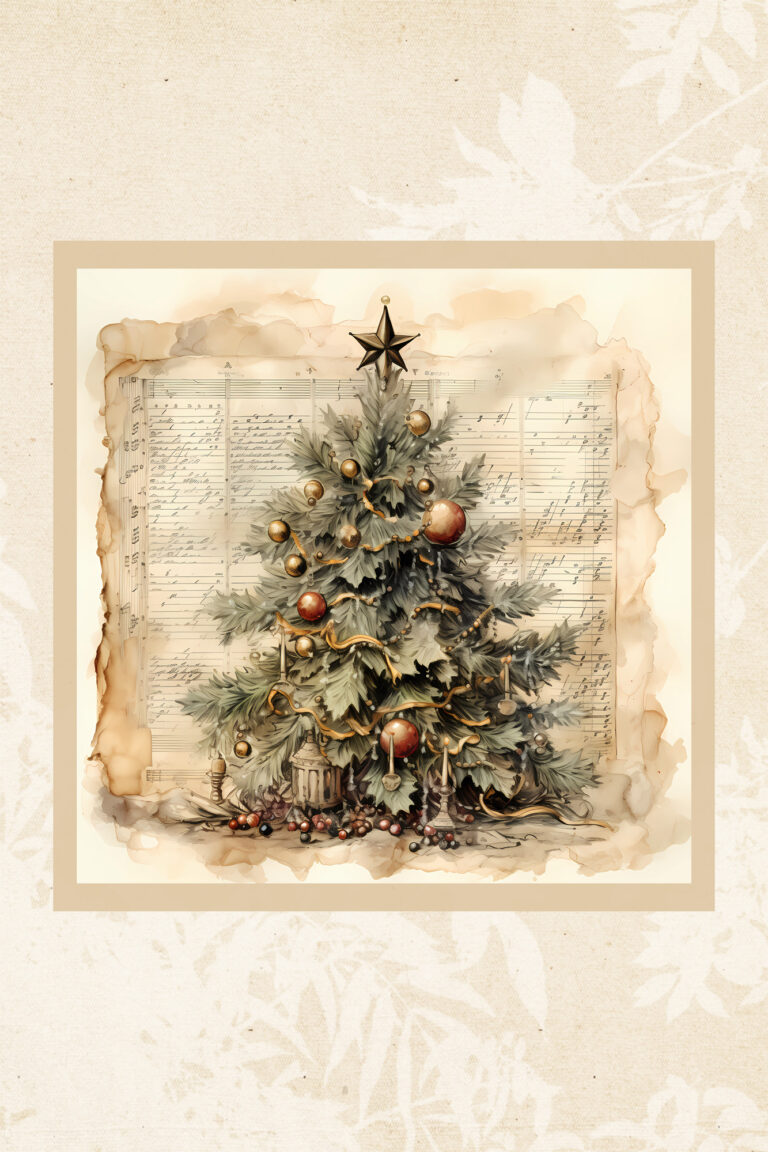 Christmas tree sheet music 16x24